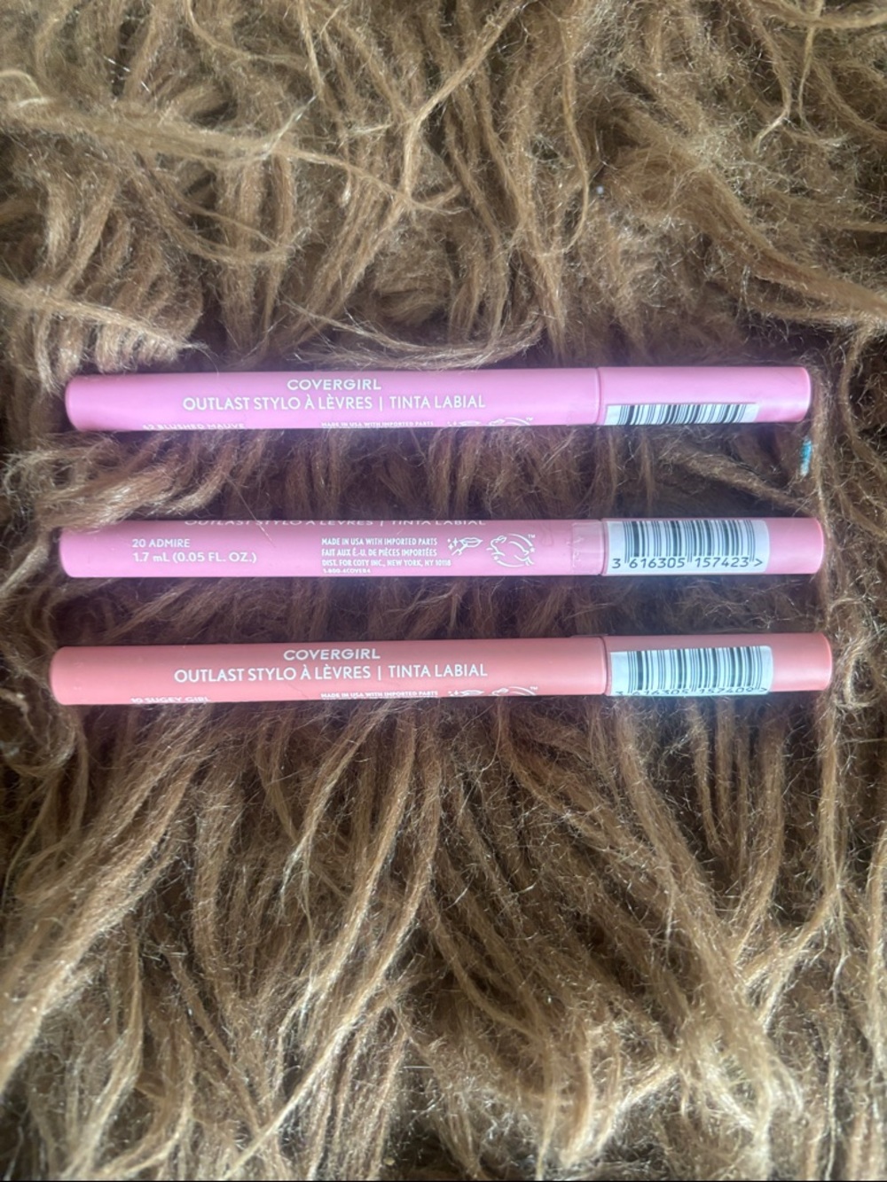 COVERGIRL Outlast Lip Liner Trio - Pink/Nude Tones. NEW.